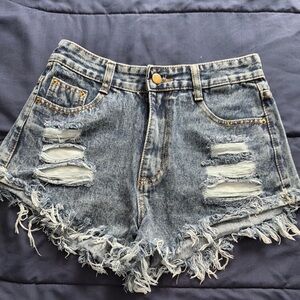 Distressed Denim Women's Shorts